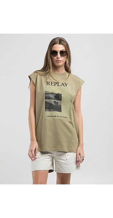 ボーイフィットベーシックジャージーPHOTOプリントTシャツ